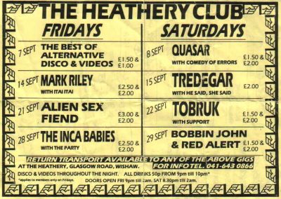 1984.09.08. The Heathery Bar, Wishaw